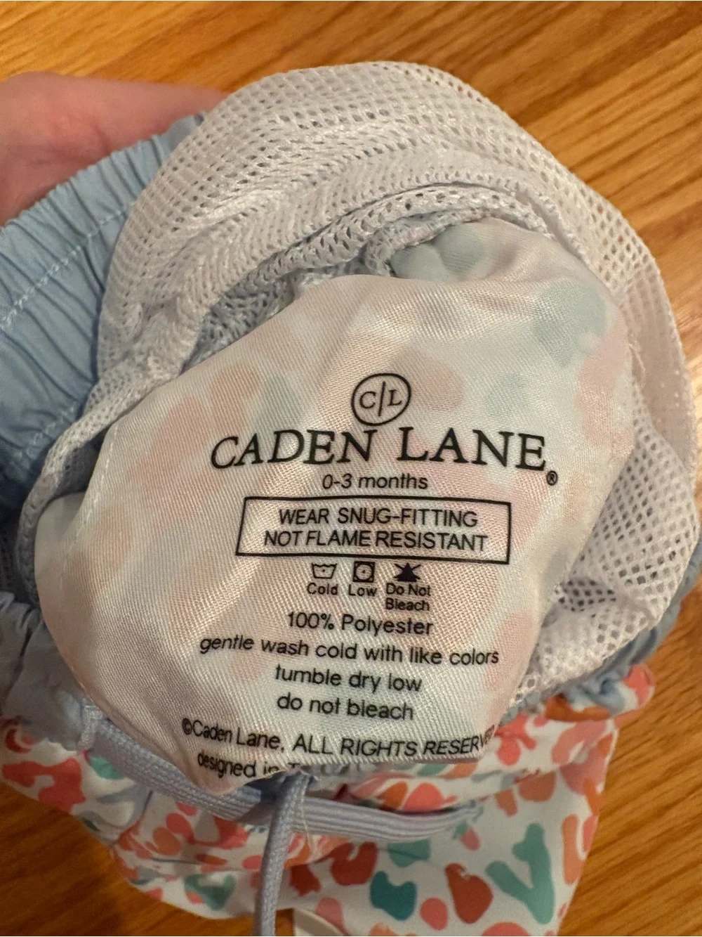 Caden Lane Coral & Teal Animal Print Swim Shorts